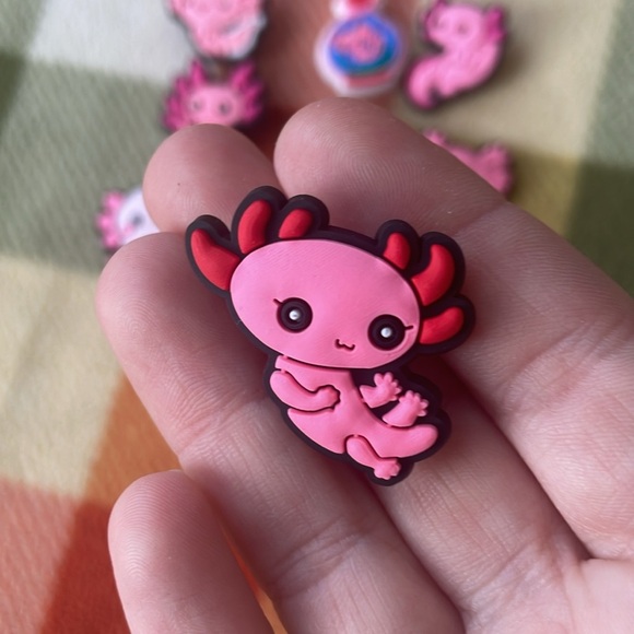 9 Pink Axolotl Shoe Charms - Picture 3 of 5
